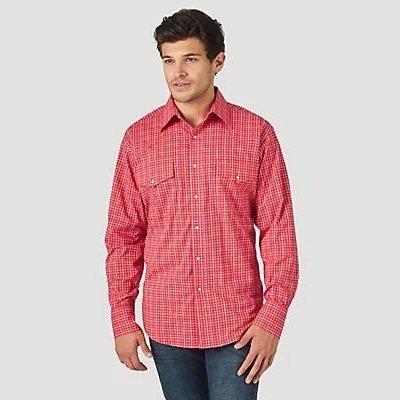 Wrangler Men’s Shirt Wrinkle Resistant Long Sleeve Snaps MWR373R