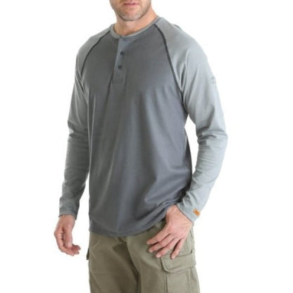 Wrangler® Men’s Work Shirt Flame Resistant Baseball Henley FR161 - Wrangler