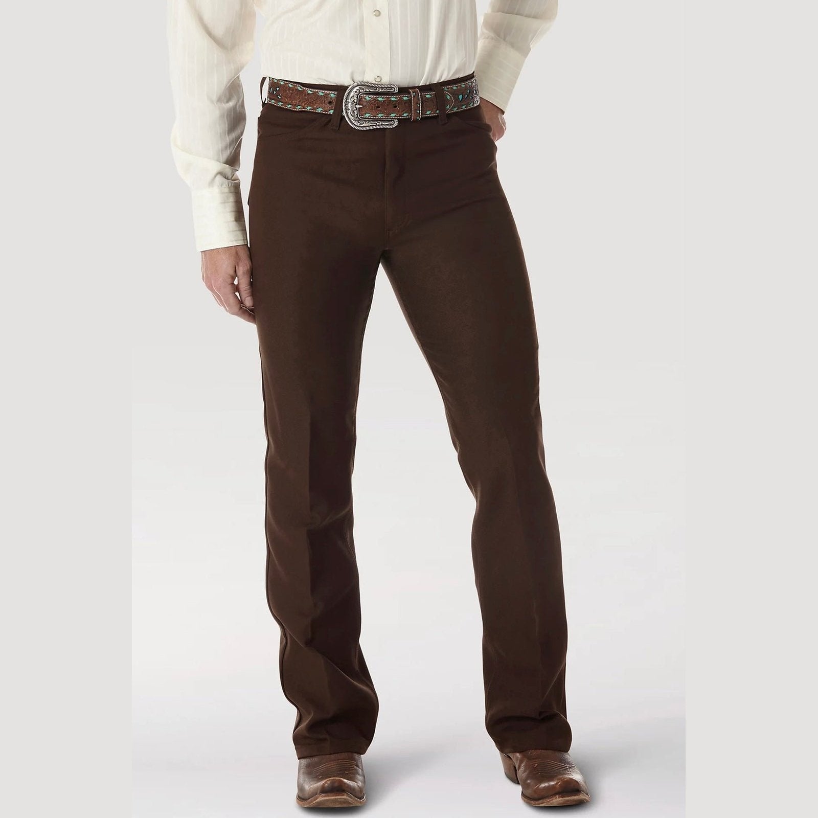 Wrangler Men’s Wrancher Dress Pants Chocolate Brown 82BN