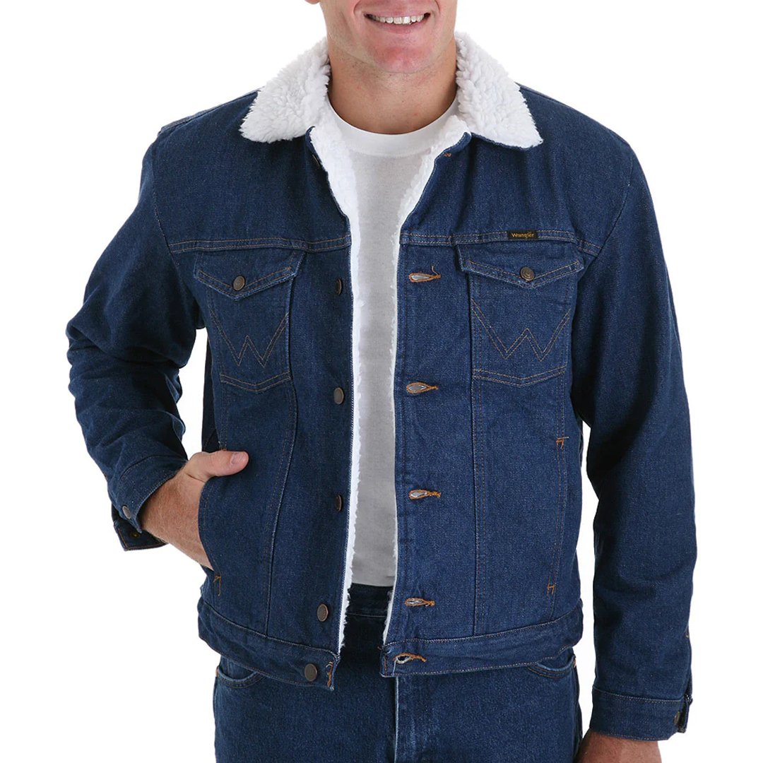 Wrangler Mens Sherpa Lined Denim Jacket - 74255PW