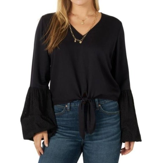 Wrangler Women’s Blouse Retro Long Sleeve Crop Top 112317558