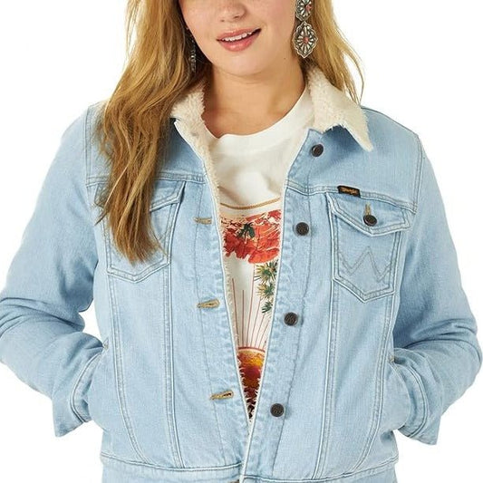 Wrangler Women’s Jacket Retro Denim Sherpa Lined 112317322