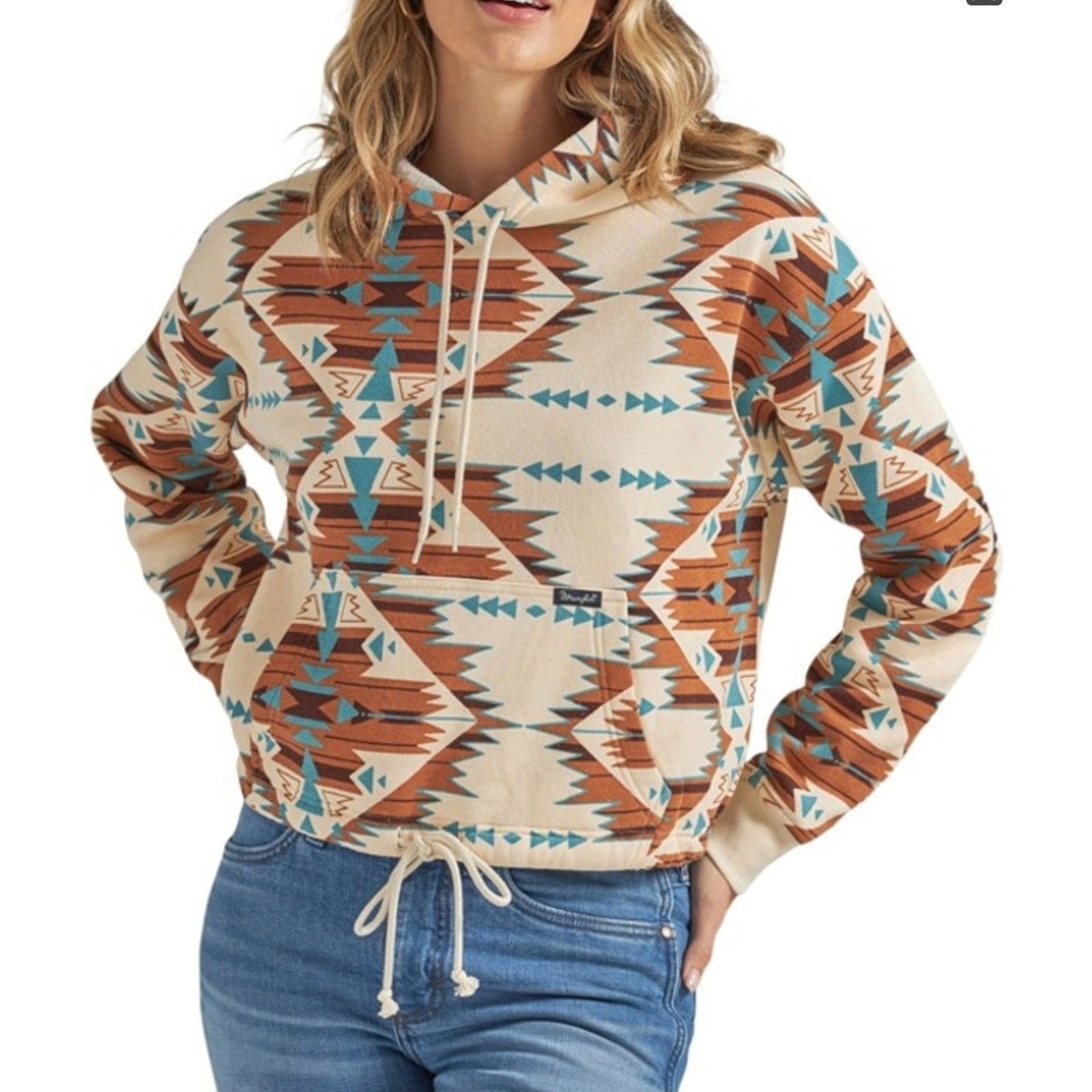 Wrangler Women’s Retro Americana Beige Aztec Hoodie 112339174