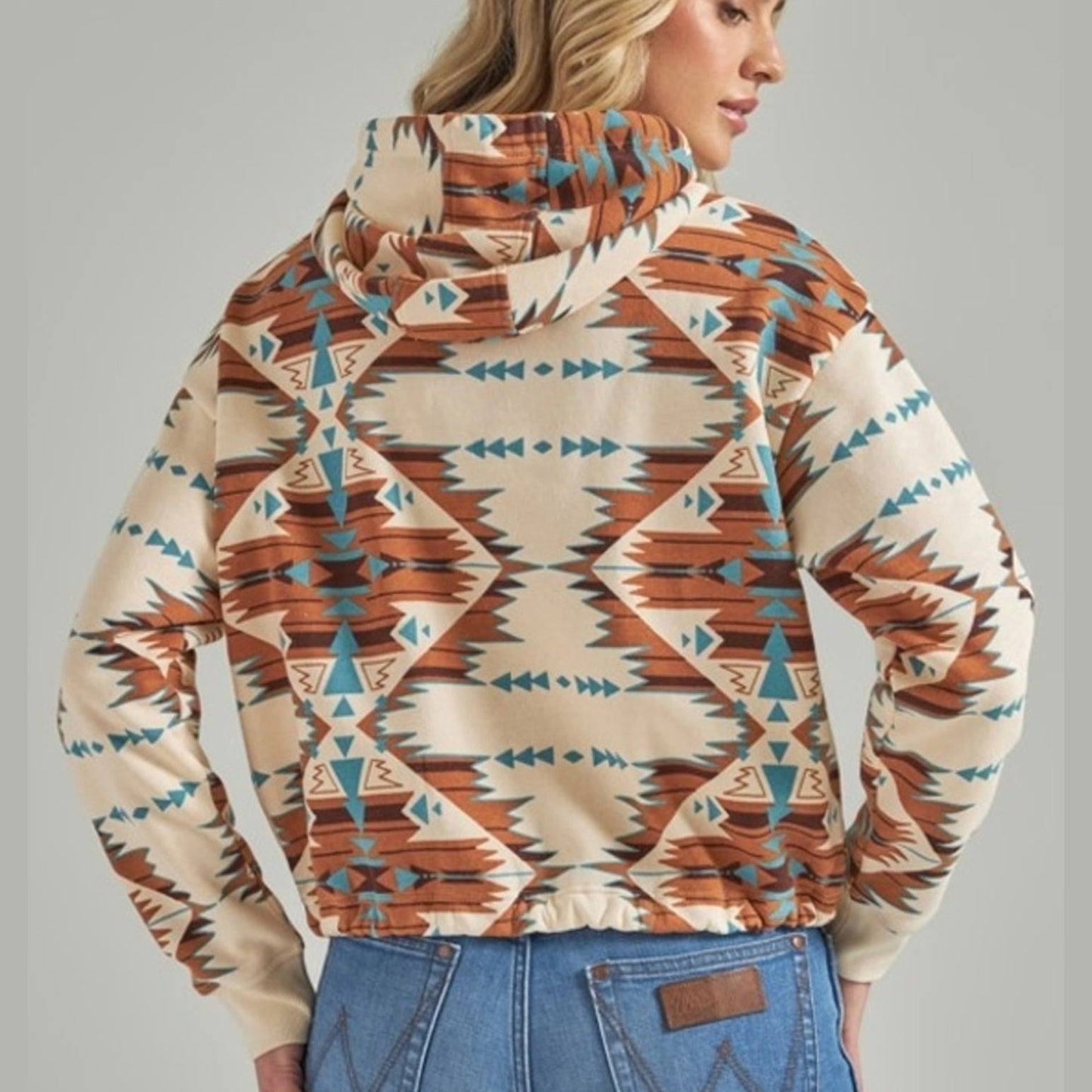 Wrangler Women’s Retro Americana Beige Aztec Hoodie 112339174