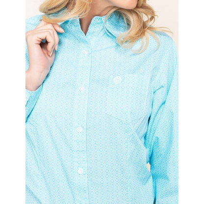 Wrangler Women’s Western George Strait Light Blue Button Up Shirt LGSB733 - Wrangler