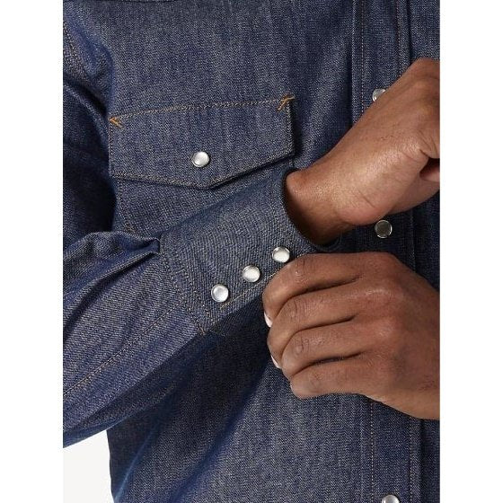 Wrangler Work Men’s Shirt Flame Resistant Denim Long Sleeve Snaps FR12127 - Wrangler