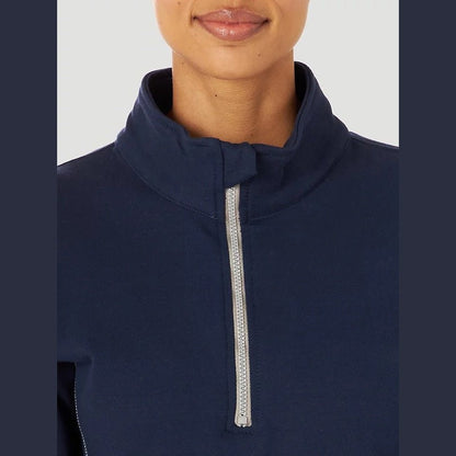 Wrangler Work Women’s Flame Resistant Long Sleeve Quarter Zip Pullover Navy FRLW13N - Wrangler