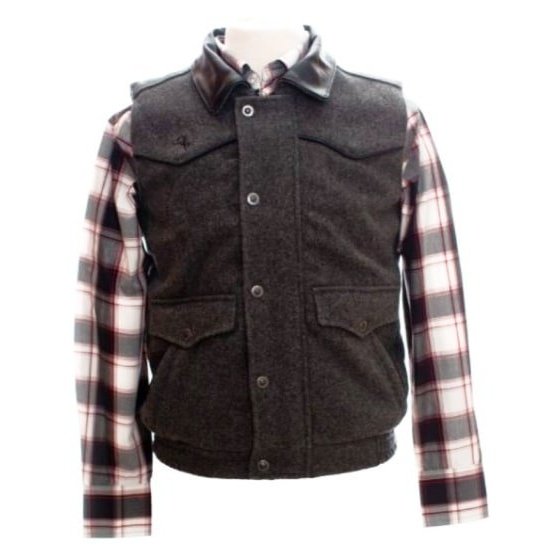 Wyoming Traders Men's Vest Nevada Lambswool Charcoal WTNWV001