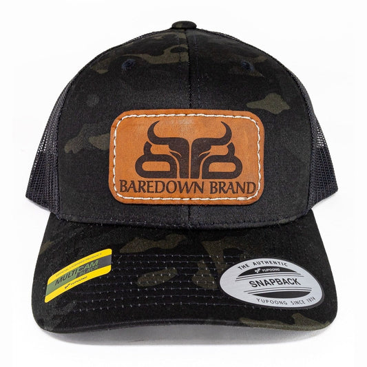 Baredown Brand Unisex Camo Leather Patch Cap - Baredown Brand
