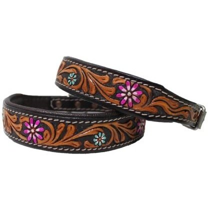 Challenger Dog Collar Leather Tooled 60HR15