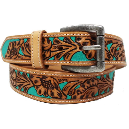 Challenger Western Floral Tooled Teal 26RT20TL