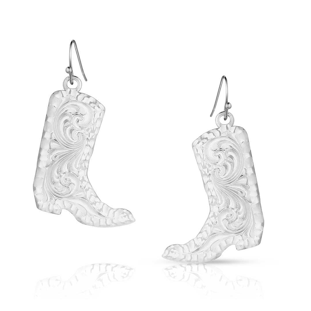 Montana Silversmiths Chiseled Boots Earrings ER5668 - Montana Silversmiths