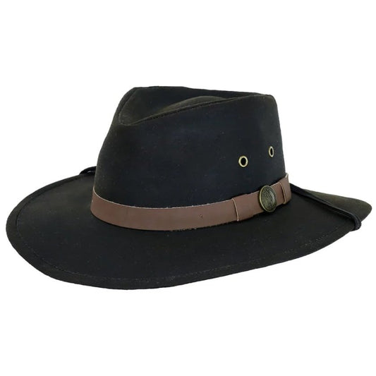 Outback Unisex Hat Oilskin Kodiak Black 1480-BLK - Outback Trading